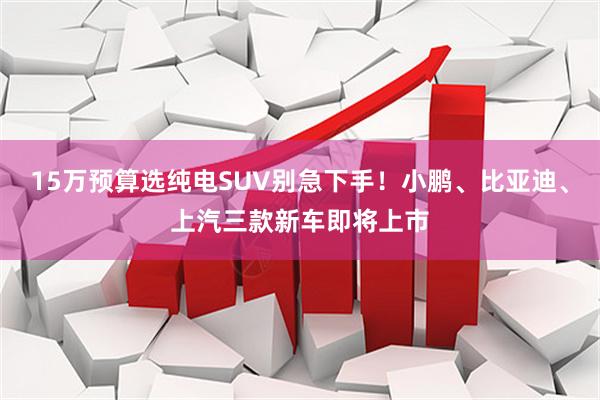 15万预算选纯电SUV别急下手！小鹏、比亚迪、上汽三款新车即将上市