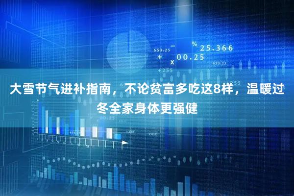 大雪节气进补指南,不论贫富多吃这8样,温暖过冬全家身体更强健